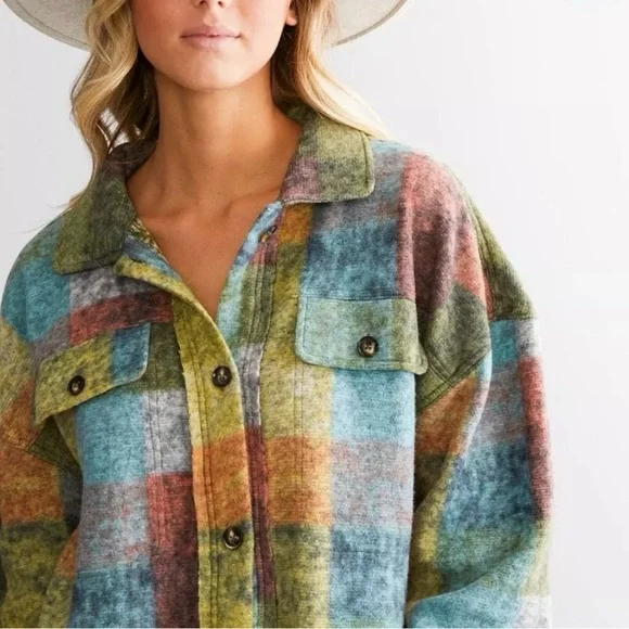 BiBi Multicolor Plaid Jacket - Picture 4 of 7